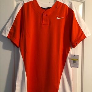 Nike Orange and White Athletic Jersey